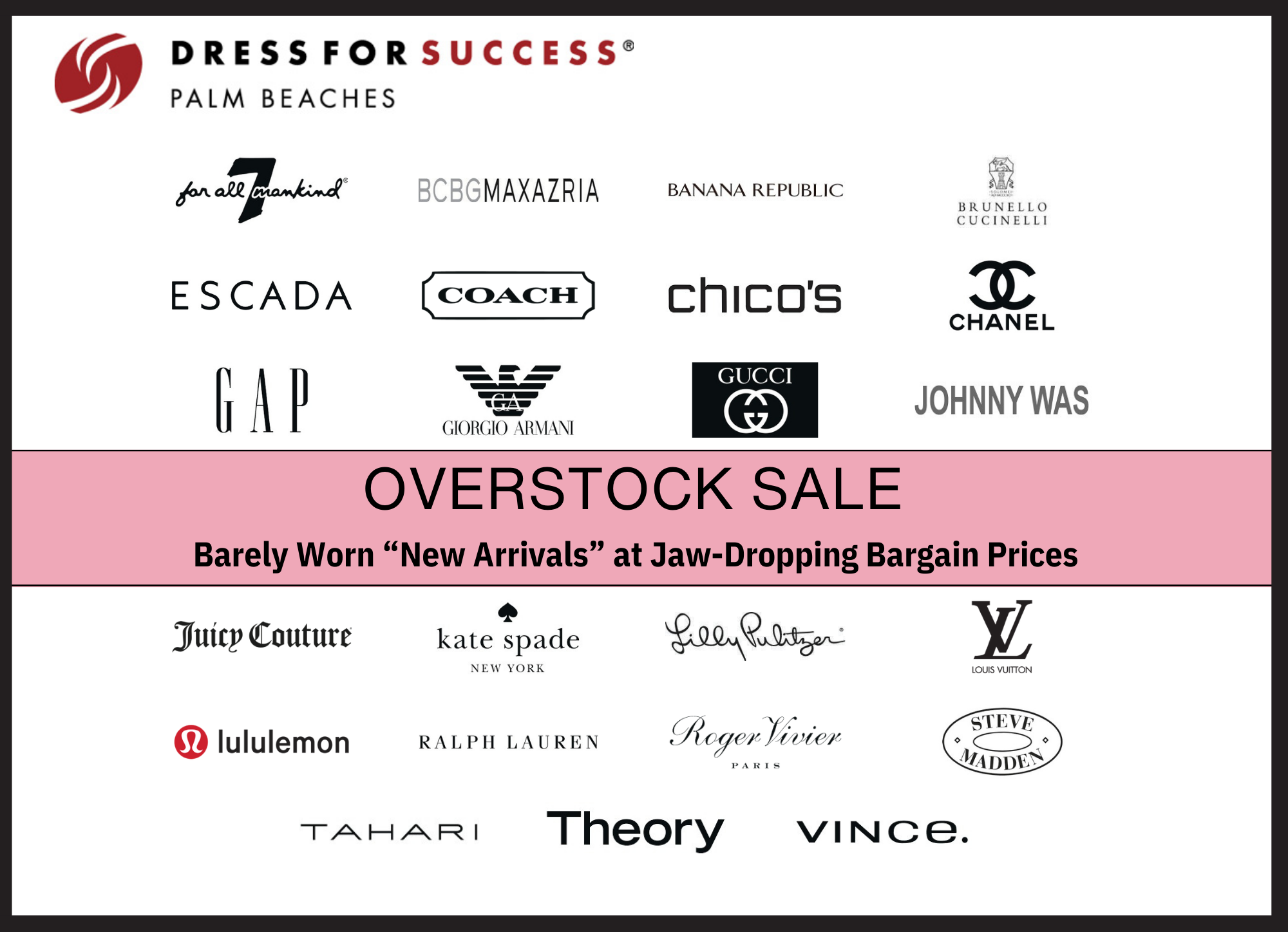 Overstock Sale - Dress for Success Palm Beaches